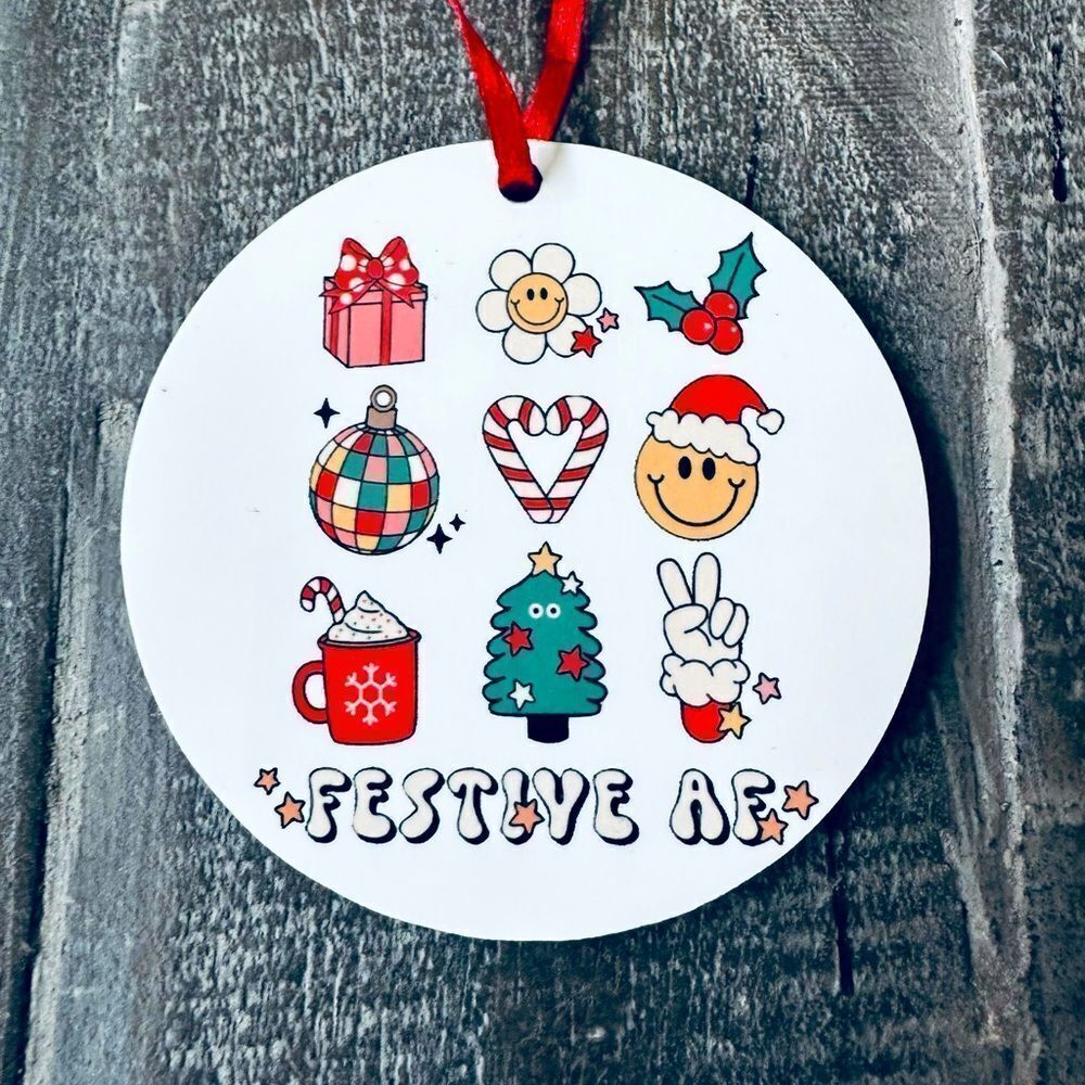 Festive AF Funny Holiday Christmas Ornament